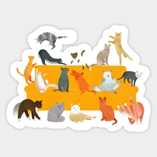 Cute Cats on the Couch Sticker